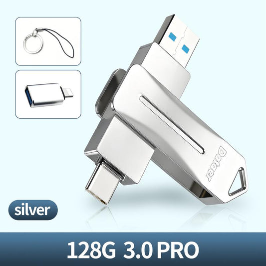 128GB 3-in-1 USB Drive for iPhone, iPad, Android, and PC - Plug-and-Play, High Transfer Speed, Universal Compatibility, Multifunctional Flash Storage Solution
