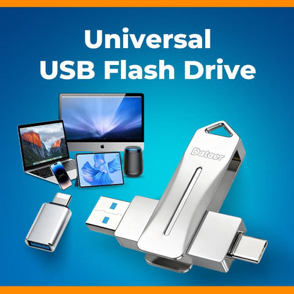128GB 3-in-1 USB Drive for iPhone, iPad, Android, and PC - Plug-and-Play, High Transfer Speed, Universal Compatibility, Multifunctional Flash Storage Solution