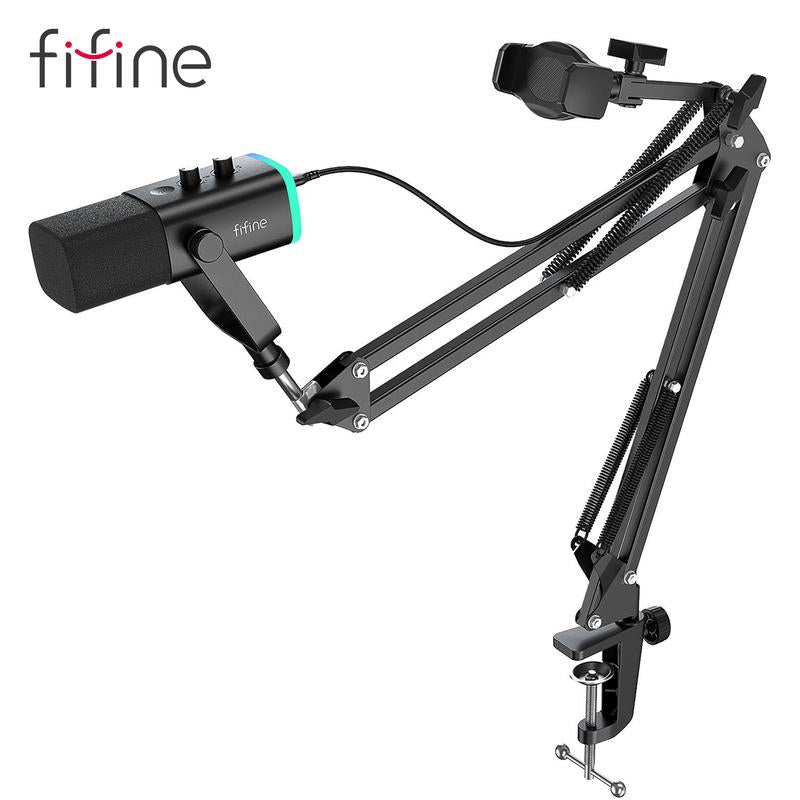Transform Your Streaming Experience with the FIFINE AM8T NEO Adjustable Microphone Boom Arm and Phone Holder – Perfect for Podcasting, Gaming, and Content Creation!
