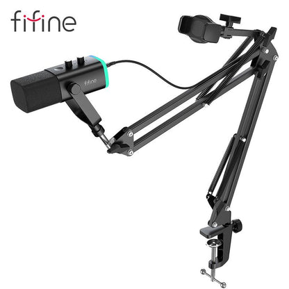 Transform Your Streaming Experience with the FIFINE AM8T NEO Adjustable Microphone Boom Arm and Phone Holder – Perfect for Podcasting, Gaming, and Content Creation!