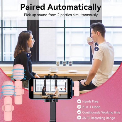 Transform Your Audio Experience with the PUCUN 2 Pcs Wireless Lavalier Microphone - Perfect for iPhone, iPad, and Android Devices!