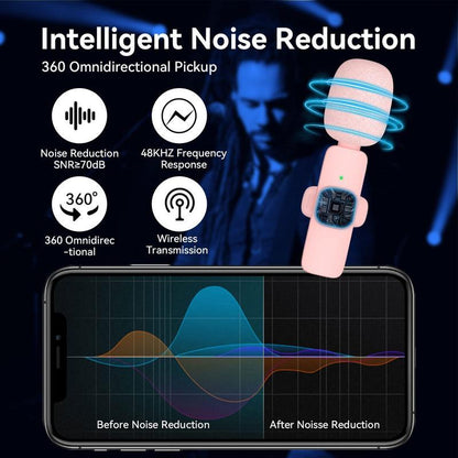 Transform Your Audio Experience with the PUCUN 2 Pcs Wireless Lavalier Microphone - Perfect for iPhone, iPad, and Android Devices!