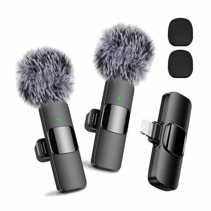 Transform Your Audio Experience with the PUCUN 2 Pcs Wireless Lavalier Microphone - Perfect for iPhone, iPad, and Android Devices!