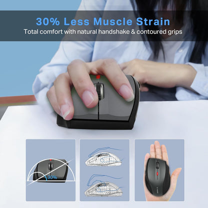 Wireless Mouse for Laptop, Portable Optical Computer Mouse, 6 Buttons, Cordless 2.4Ghz with USB Receiver, 5-Level 4800 DPI, 18 Months Battery Life for PC Chromebook Windows Mac