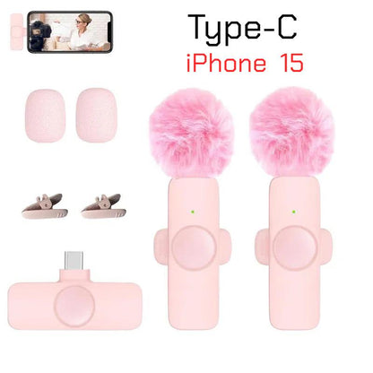 Transform Your Audio Experience with the PUCUN 2 Pcs Wireless Lavalier Microphone - Perfect for iPhone, iPad, and Android Devices!